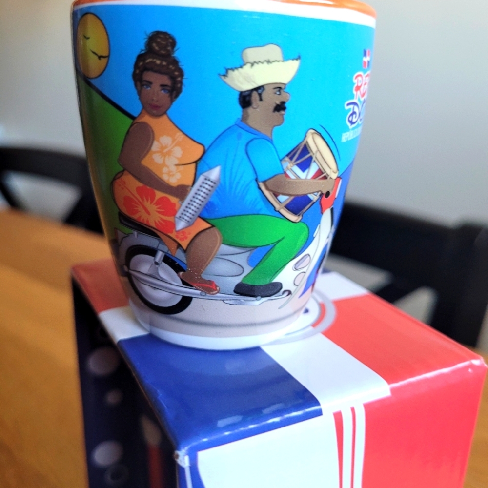Cappuccino/Espresso Coffee Mug with Spoon Dominican Republic Small - Picture 3 of 6